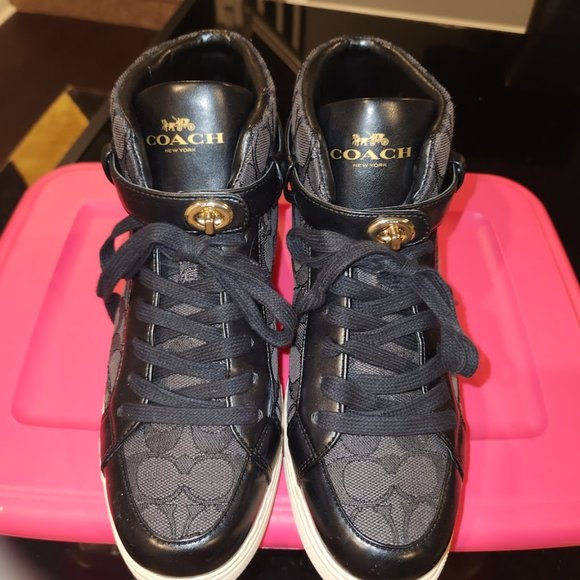 COACH Ray Outline High Top Sneakers style #Q7838 - Picture 5 of 6